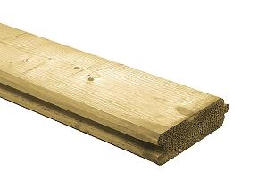 Blokhutprofielplank scandinavisch vuren geimpregneerd 34x145/1840