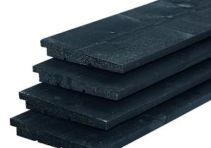 Noord-Europees vuren Zweeds rabat Eco gedroogd, zwart gespoten 1,1/2,2 x 19,5 x 300 cm   P006668