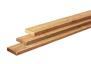 Plank 1 zijde glad / 1 zijde fijn bezaagd grenen geimpregneerd 28x195/4000   1011337
