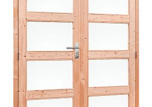 Douglas dubbele 4-ruits deur inclusief kozijn, 168 x 201 cm, onbehandeld.   1023882