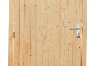 Vuren enkele dichte deur extra breed inclusief kozijn, linksdraaiend, 112 x 201 cm, groen geïmpregneerd.   1023938