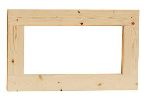 Vuren vast raam met helder glas, 71,2 x 43,8 cm, groen geïmpregneerd.   1004221