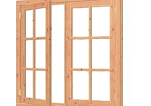 Vleugelraam dubbel DOUGLAS met kozijn met middenstijl, raam:674x1296mm+kozijn:1515x1430mm      54.0078