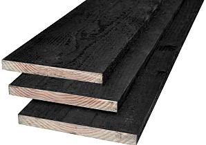 Douglas plank fijnbezaagd zwart gespoten   22x200