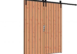 Schuifdeur dubbel onbehandel 1960x1950mm (zonder hang- en sluitwerk)    54.0116