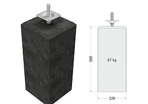 Betonpoer met facetrand  220x220mm / 200x200mm (excl. plaatje) Geen coating Antracietgrijs BET-06