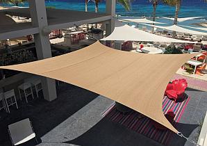 Zonnezeil 4-kant 5,5 x 5,5m zandbeige    P020845