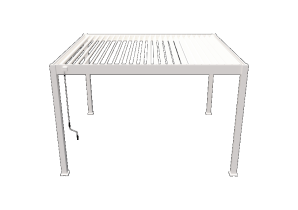 Aluminium Pergola lamellendak, White vrijstaand 360x400x255 cm(handbediend)