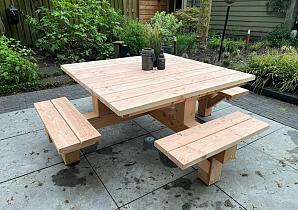 Picknicktafel Oude Stee vierkant 225x225 cm