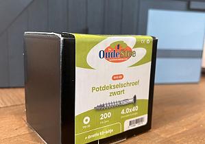 OudeStee Potdekselschroef zwarte kop 4.0x40 RVS 410 Torx 20