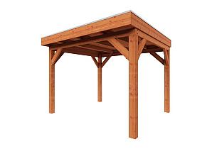 Zelfbouwpakket plat dak traditioneel 3150x3350x2600mm geschaafd Douglas (incl. bev, excl. dakafw.)      ZB-10.1000