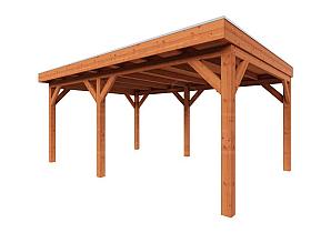 Zelfbouwpakket plat dak traditioneel 5500x3950x2600mm geschaafd Douglas (incl. bev, excl. dakafw.)      ZB-20.1004