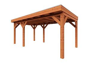 Zelfbouwpakket plat dak traditioneel 5550x3350x2600mm geschaafd Douglas (incl. bev, excl. dakafw.)      ZB-10.1005