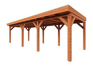 Zelfbouwpakket plat dak traditioneel 8550x3350x2600mm geschaafd Douglas (incl. bev, excl. dakafw.)      ZB-10.1014