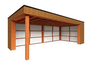 Buitenverblijf Capri 7200x3750x2550mm (bxdxh) model rechts alleen constructie    52.4043