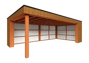 Buitenverblijf Capri 7200x4250x2550mm (bxdxh) model rechts alleen constructie    52.4047