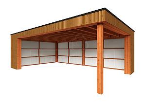 Buitenverblijf Capri 7200x4900x2550mm (bxdxh) model links alleen constructie    52.4020