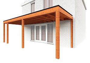 Aanbouwveranda Modena 6950x3000x2700mm (bxdxh) links    52.7238