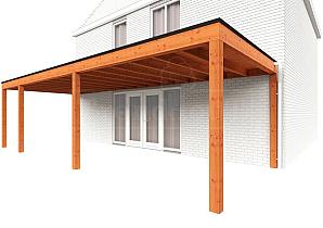 Aanbouwveranda Modena 9050x3650x2700mm (bxdxh) links    52.7318