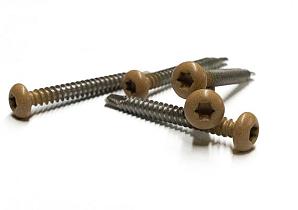 RVS schroef met gekleurde top voor NTW Castellation PRO, set a 50 stuks incl. bit, Red Cedar.   1063915