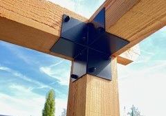 Houtverbinding driewegbalken  145mm Zwart gepoedercoat Zwart HV-19