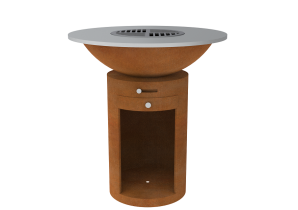 BBQ   Ø85x100cm(cylinder/lage schaal) Cortenstaal  BBQ-08