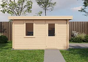 Lugarde Blokhut Groenlo met garagedeur 400x400cm 