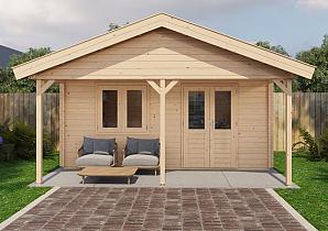 Lugarde Blokhut met overkapping Heerde 500x300cm + 200cm 