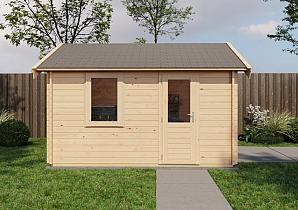 Lugarde Blokhut Maurik met garagedeur 400x400cm 