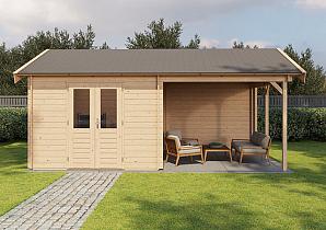 Lugarde Blokhut met overkapping Hattem 300x400cm + 300cm