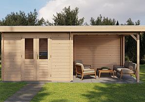 Lugarde Blokhut met overkapping Hilversum 300x300cm + 300cm