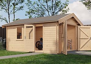 Lugarde Blokhut Opheusden met garagedeur 350x500cm