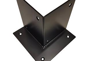 Houtverbinding voetstuk  240x240mm Zwart gepoedercoat  HV-40