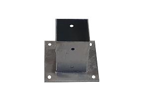 Paalhouder met plaat  101x101x150mm [2,5mm] Vuurverzinkt  BA-020