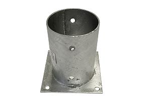 Paalhouder met plaat, rond  Ø121mm [2,5mm] Vuurverzinkt  BA-056