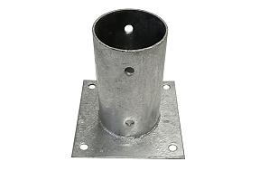 Paalhouder met plaat, rond  Ø81mm [2,5mm] Vuurverzinkt  BA-054