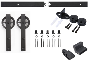 Schuifdeurbeslag  Recht model (grote wielen) Zwart gepoedercoat  SP-56