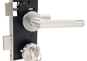 Set voor tuindeuren  72x165mm (rozet + rechte kruk) RVS  UIT-40