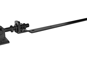 Verstelbaar poortbeslag met bocht  600mm [5mm] Zwart gepoedercoat  LUX-64