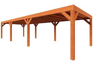 Zelfbouwpakket plat dak modern 10850x3750x2450mm geschaafd Douglas (incl. bev, excl. dakafwerking)      ZB-40.1017