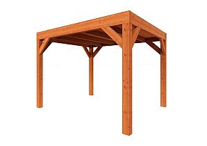 Zelfbouwpakket plat dak modern 3100x3100x2450mm geschaafd Douglas (incl. bev, excl. dakafwerking)      ZB-30.1000