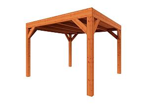 Zelfbouwpakket plat dak modern 3100x3750x2450mm geschaafd Douglas (incl. bev, excl. dakafwerking)      ZB-40.1000