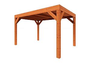 Zelfbouwpakket plat dak modern 3750x3100x2450mm geschaafd Douglas (incl. bev, excl. dakafwerking)      ZB-30.1001