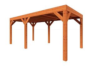 Zelfbouwpakket plat dak modern 5450x3100x2450mm geschaafd Douglas (incl. bev, excl. dakafwerking)      ZB-30.1004