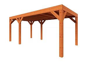 Zelfbouwpakket plat dak modern 5500x3100x2450mm geschaafd Douglas (incl. bev, excl. dakafwerking)      ZB-30.1005