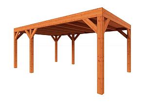 Zelfbouwpakket plat dak modern 5500x3750x2450mm geschaafd Douglas (incl. bev, excl. dakafwerking)      ZB-40.1005