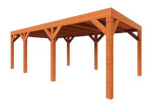 Zelfbouwpakket plat dak modern 6700x3100x2450mm geschaafd Douglas (incl. bev, excl. dakafwerking)      ZB-30.1009