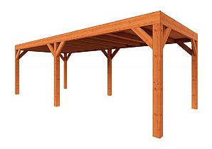 Zelfbouwpakket plat dak modern 7300x3100x2450mm geschaafd Douglas (incl. bev, excl. dakafwerking)      ZB-30.1010