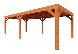 Zelfbouwpakket plat dak modern 7300x3750x2450mm geschaafd Douglas (incl. bev, excl. dakafwerking)      ZB-40.1010