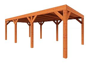 Zelfbouwpakket plat dak modern 7350x3750x2450mm geschaafd Douglas (incl. bev, excl. dakafwerking)      ZB-40.1011